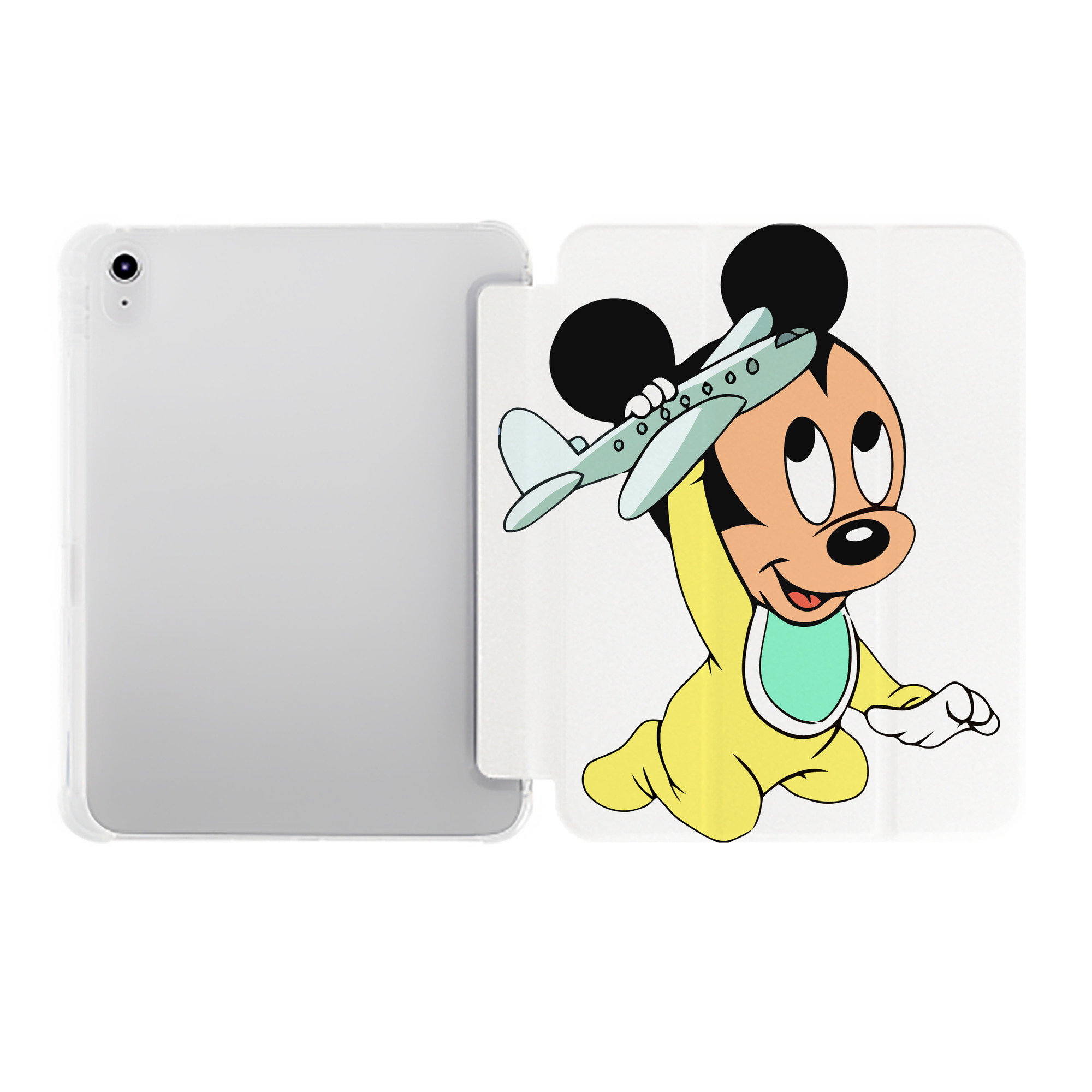 （画像用） ミッキーマウス Mickey Mouse IPad ケース ペン収納付き 三つ折りスタンド PUレザー×シリコン 対応機種9.5/10.5/10.9インチ